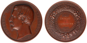 France - Medals, Tokens & Jetons - 1856 - Prize medal 'Concours régional agricole & instruments d'agriculture' by A.A. Caqué - Obv. Portrait Napoleon ...