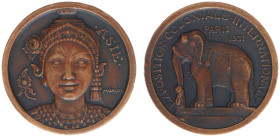 France - Medals, Tokens & Jetons - 1931 - Medal 'Exposition Coloniale Internationale à Paris: Asie' by P.-A.Morlon - Obv. Facing bust with headdress -...