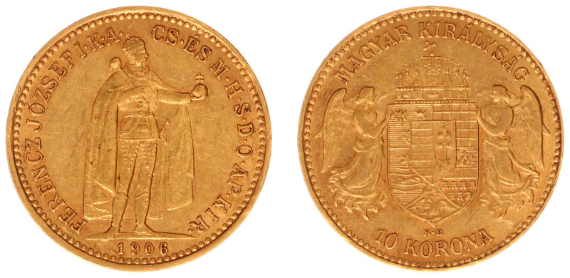 Hungary - Franz Joseph I (1848-1916) - 10 Korona 1906-KB (KM485, Husz.2200, Her....