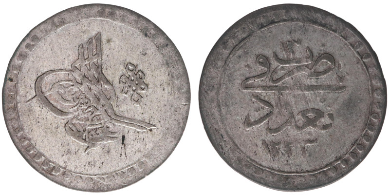 Iraq - Mahmud II (1808-1839) - Piastre AH1223/13, Baghdad (KM53 / Dam. 30BG-G2a-...