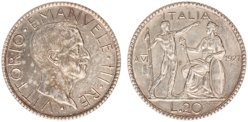 Italy - Kingdom - Vittorio Emanuele III (1900-1946) - 20 Lire 1927-VI (KM69, Gig...