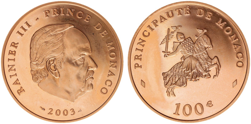 Monaco - Rainier III (1949-2005) - 100 Euro 2003 (KM179, Gad. MC183, Fr.37) - Ob...