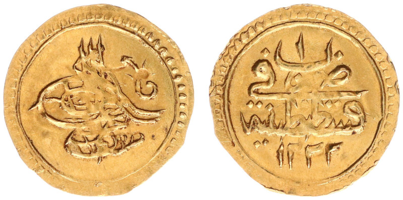 Turkey - Mustafa IV (1807-1808) - ¼ Altin AH1222/1, Qustantiniyya (KM543, Dam.29...