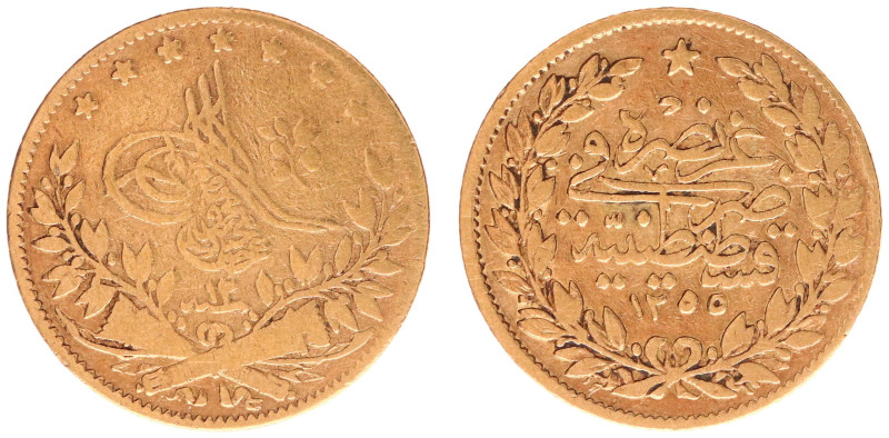 Turkey - Abdul Mejid (1839-1861) - 50 Kurush AH1255/12 (KM678, Fr.19) - Obv: Tou...