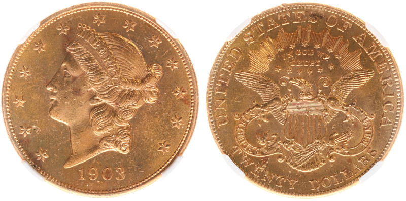 USA - Regular Coinage - 20 Dollars 1903 - Liberty head (KM74.3, Fr.177) - Obv: L...