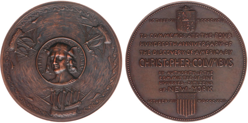 USA - Medals & Tokens - 1892 - Medal '400th Anniversary of the discovery of Amer...