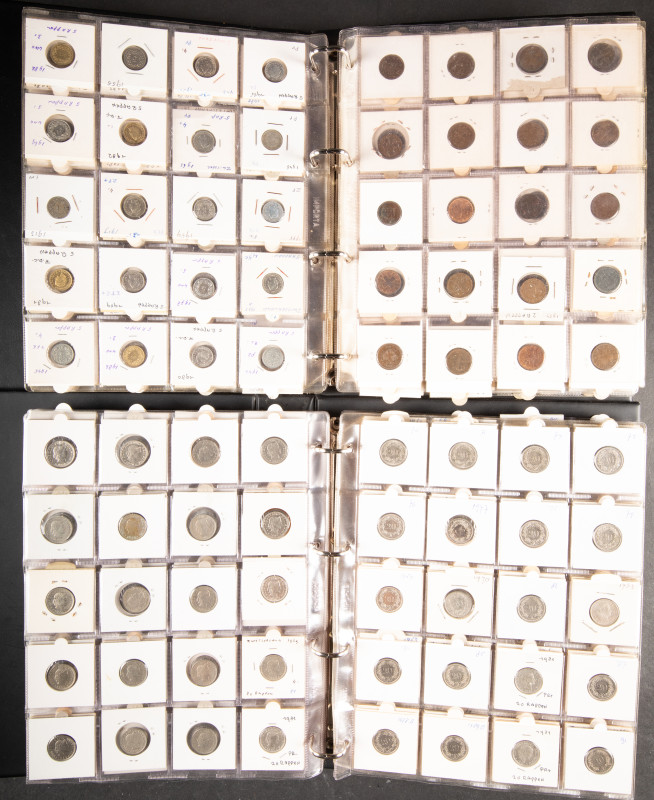 Coins world in albums - Switzerland - Collection in 2 albums with Swiss coins, a...