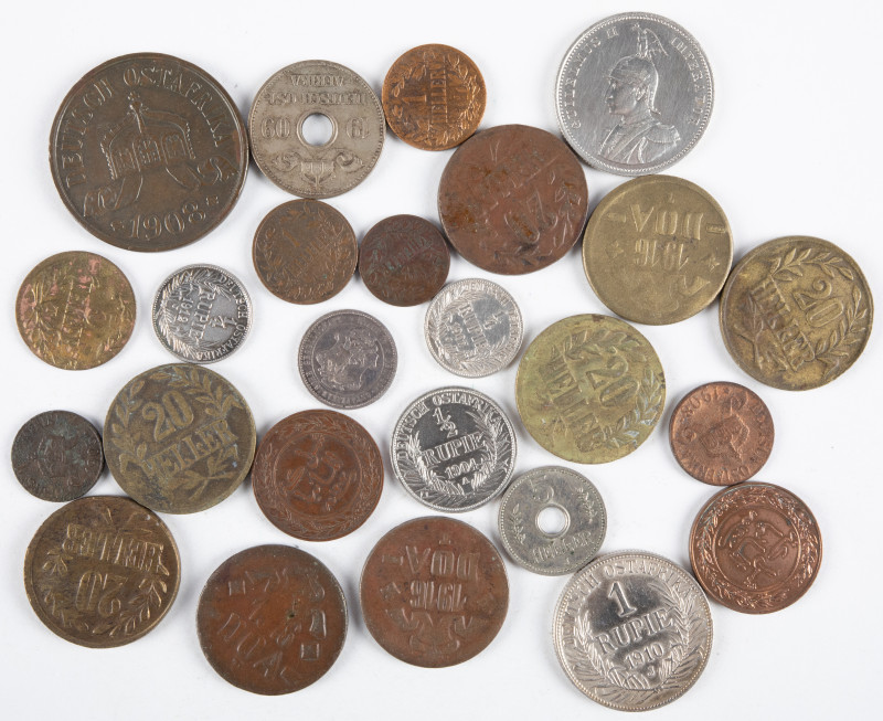 Coins world in boxes - German East Africa - Small lot German East Africa a.w. 1 ...