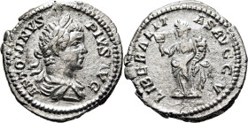 IMPERIO ROMANO. Caracalla. Denario. 206-210 d.C. LIBERALITAS AVG V. EBC-