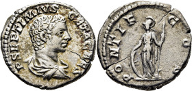 IMPERIO ROMANO. Geta. Denario. 203-208 d.C. PONTIF COS