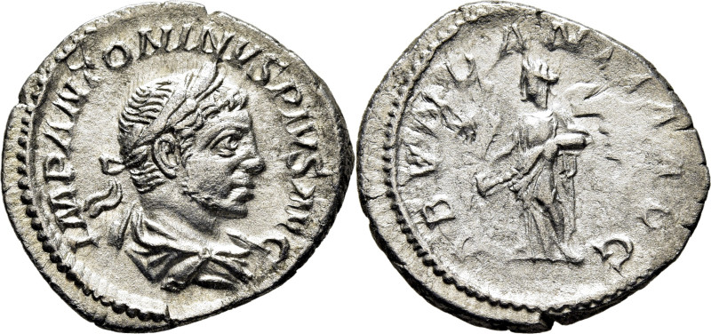 IMPERIO ROMANO. Heliogábalo. Denario. 220-221 d.C. ABVNDANTIA AVG. Estante vacia...