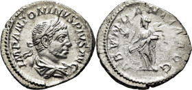 IMPERIO ROMANO. Heliogábalo. Denario. 220-221 d.C. ABVNDANTIA AVG. EBC/EBC-