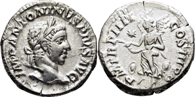 IMPERIO ROMANO. Heliogábalo. Denario. 221 d.C. PM TR P IIII COS III PP. Victoria...