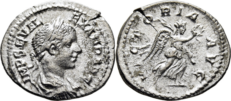 IMPERIO ROMANO. Alejandro Severo. Denario. 225 d.C. VICTORIA AVG. Victoria hacia...