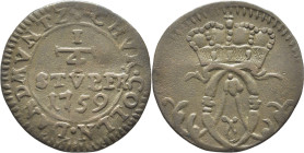 ALEMANIA-COLONIA. Arzobispado. 1/4 stuber. 1759