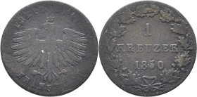 ALEMANIA-FRANKFURT. Águila. Frankfurt am Main. 1 kreuzer. 1850