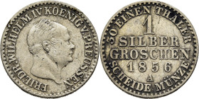 ALEMANIA-PRUSIA. Federico Guillermo IV. 1 silber Groschen. 1856A