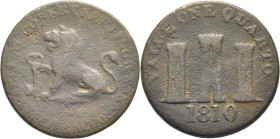 GIBRALTAR. R. Kerling. 1 cuarto. 1810