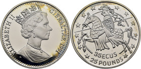 GIBRALTAR. Isabel II. 35 ecus=25 libras. 1991. PROOF FDC