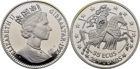 GIBRALTAR. Isabel II. 35 ecus=25 libras. 1992. PROOF FDC