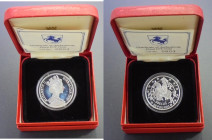 GIBRALTAR. Isabel II. 35 ecus (=25 libras). 1992. Plata. Isabel II y jinete con lanza en ristre. PROOF FDC