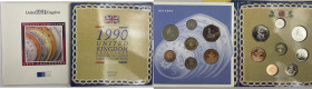 GRAN BRETAÑA. Isabel II. Carteras (2) Royal Mint. Serie oficial. 1 pen a 1 libra (8)…Lote de 2 sets