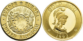 GRAN BRETAÑA. Reino Unido. Ecu de oro. 1992. PROOF SC