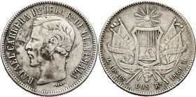 GUATEMALA. R. Carrera. 20 reales. 1861