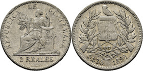 GUATEMALA. Libertad sentada. 2 reales. 1898