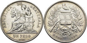 GUATEMALA. La República con balanza y cornucopia. 1 peso. 1894. EBC