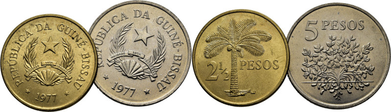 GUINEA BISSAU. Flora nacional. 2 pesos y 5 pesos. 1977 (2). K19 y 20. SC, brillo...