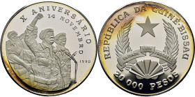 GUINEA-BISAU. X Aniversario de la Independencia. 20.000 pesos. 14.11.1990. PROOF FDC