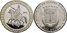 GUINEA ECUATORIAL. 10.000 ekuele. Don Quijote. 1997. PROOF FDC/SC