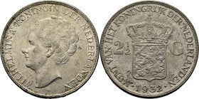 HOLANDA. Guillermina. Utrech. 2 1/2 gulden. 1932. EBC-/EBC