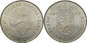 HOLANDA. Juliana. 25 años de la Victoria en la II Guerra Mundial 4 septiembre de 1948. 10 gulden. 1973. SC