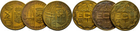 HOLANDA. Deventer, Zoetermeer y Zutphen. 1 ecu. 1990. SC+. Lote de 3