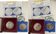 HOLANDA. Huygens matemáticos y físicos. 2 1/2 ecu (2), plata y cuproníquel. 1984. PROOF FDC. Lote de 2