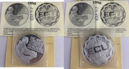HOLANDA. Gerard Zerbolt y Geert Groote. "Estas armas son…". 10 ecus de plata. 1990. PROOF FDC