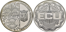 HOLANDA. Emmerloord. 25 ecus plata. 1990. Embutida en plástico de la casa de moneda. PROOF FDC. Escasa