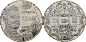 HOLANDA. Guillermo I. 25 ecus. 1992. Embutida en plástico de la casa de moneda. PROOF FDC
