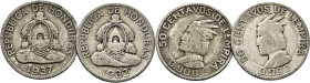 HONDURAS. Cabeza de indio. 50 centavos (2). 1932 y 1937. Lote de 2
