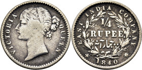 INDIA Británica. East India Company. 1/4 rupia. 1840WWB