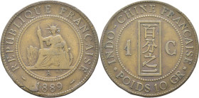 INDOCHINA Francesa. República sedente. 1 ct. 1889A