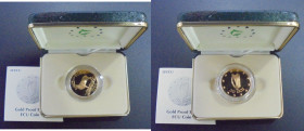 IRLANDA. Ciervo y el arpa de Brian Boru. 50 ecus. 1990. Oro. PROOF FDC