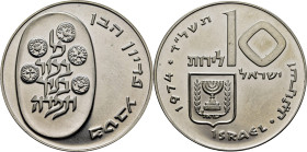ISRAEL. Leyenda y monedas. Pidyon Haben. 10 lirot. 1974. FDC