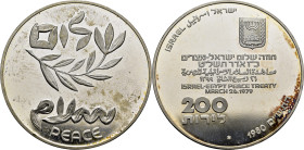 ISRAEL. Paz en Israel y Egipto 26.III.79. 200 lirot. 1980. PROOF FDC