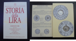 ITALIA. Historia de la Lira. 1 lira (2). 2001. Juego de las reproducciones de las liras del 1946 … FDC