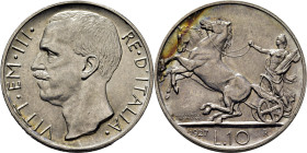 ITALIA. Víctor Manuel III. Biga. 10 liras. 1927. R. EBC-/EBC