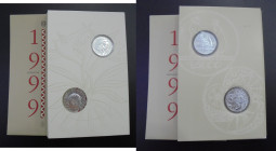 ITALIA. Celebración del 2000. 5.000 liras. 1999. Juego de dos monedas (2). FDC