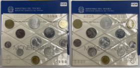 ITALIA. Serie de la Zeca de Roma. 1 a 500 liras (10, la de mayor facial de plata). 1980. Más token. FDC